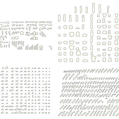 欧式法式石膏线条踢脚线腰线剖面截面样条线