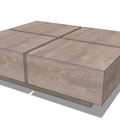 北欧现代木桩木头茶几