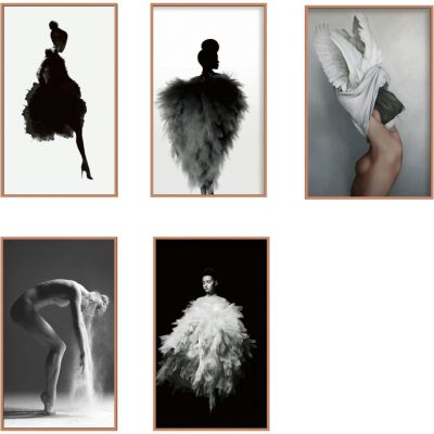 现代人物画照片墙