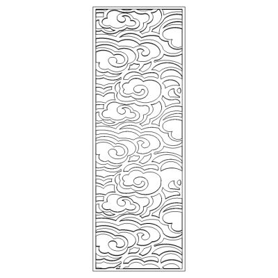 中式铁艺云纹花格屏风隔断