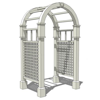 欧式木质防腐木连廊大门拱形门
