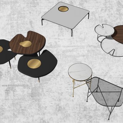 现代北欧简约实木金属茶几摆件