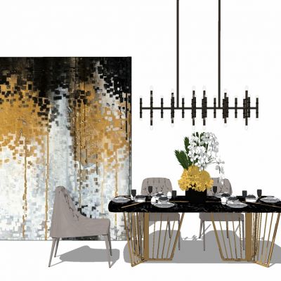 简欧式轻奢餐桌