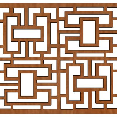 中式花格屏风隔断花窗组合