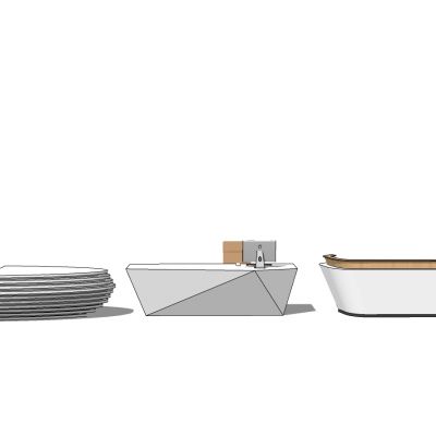 现代前台办公台班台盆栽摆件