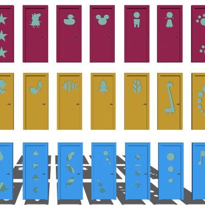 现代雕花门组合