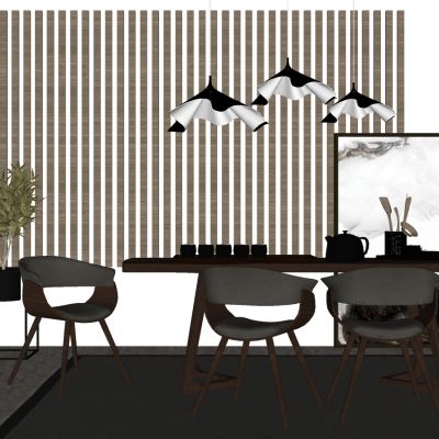 新中式茶室实木茶桌椅