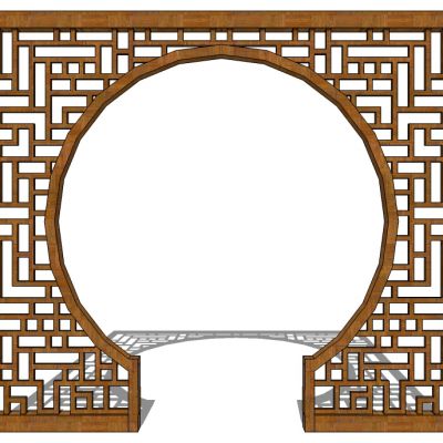 中式花格月亮门