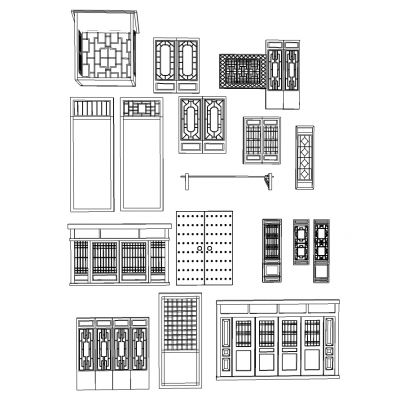 新中式花格屏风花窗门隔断