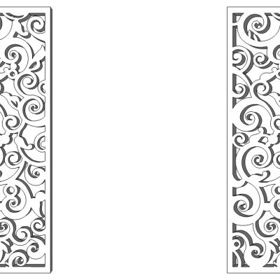 中式铁艺雕花花格屏风隔断