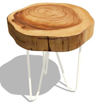 北欧现代实木木墩桩圆几边几
