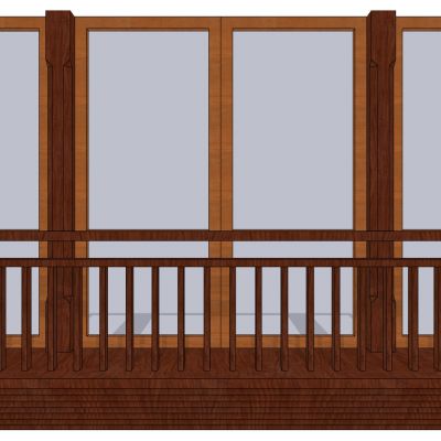 现代建筑阳台窗户