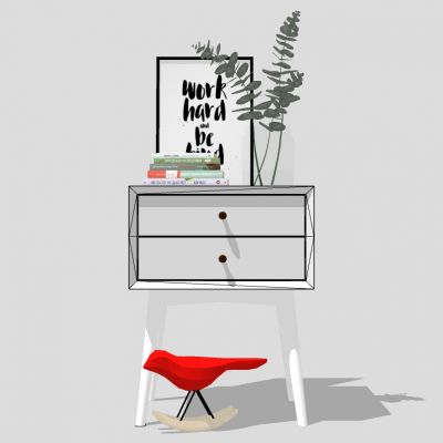 北欧实木边几柜子储物柜