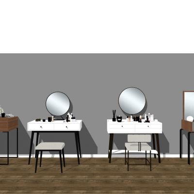 北欧现代梳妆台化妆台镜子摆件