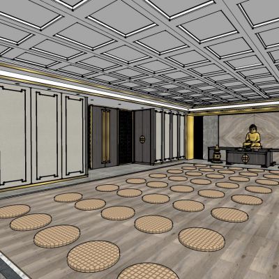 新中式佛堂蒲团禅修讲堂