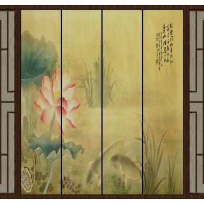 中式花格屏风隔断