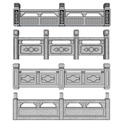 中式玉石石材栏杆桥