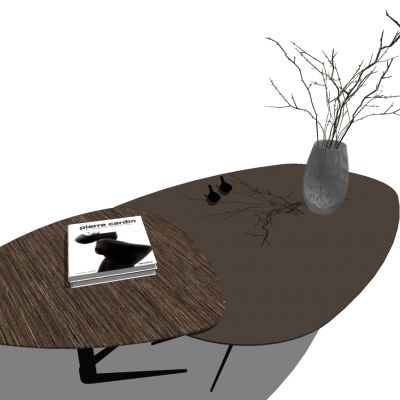 北欧现代金属实木茶几圆几边几摆件组合