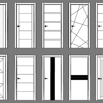 现代白色实木花格单开门组合