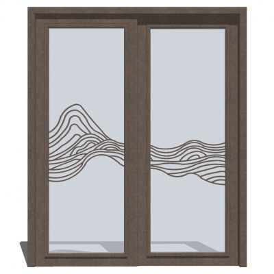 新中式玻璃推拉门门扇