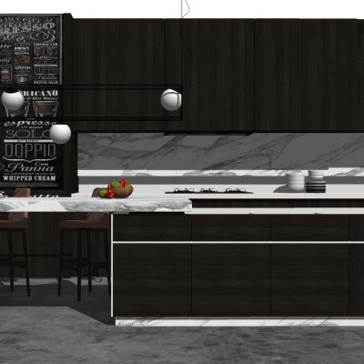 北欧吧台吧椅吊灯组合