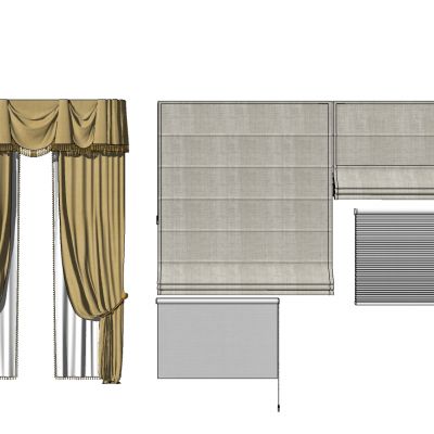 欧式新中式现代罗马帘百叶帘