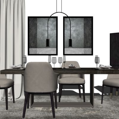 现代轻奢餐厅餐桌