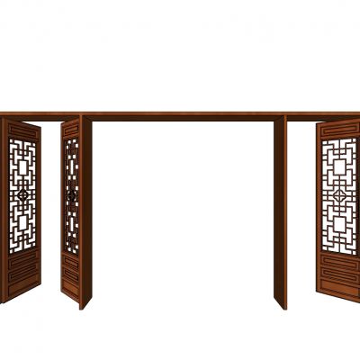 中式木花格屏风门扇