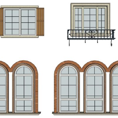 欧式建筑别墅窗窗户