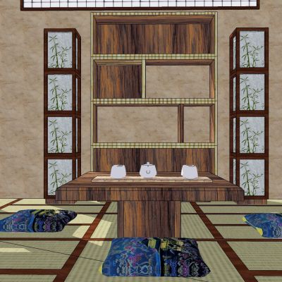 日式榻榻米卧室茶室落地灯