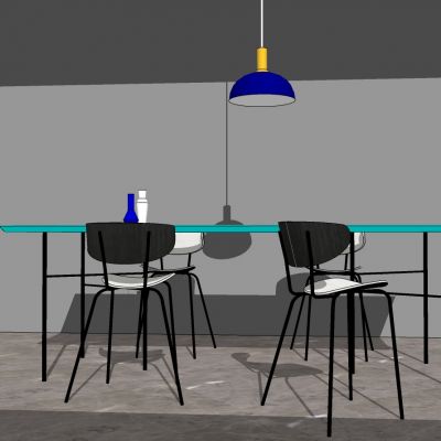北欧风格现代金属椅子桌子餐桌