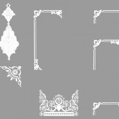 欧式法式雕花石膏雕花花纹石膏线护墙板