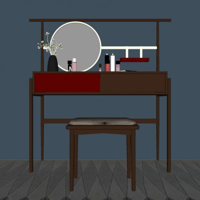 新中式梳妆台化妆台镜子摆件化妆品