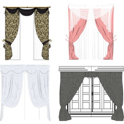 欧式法式窗帘窗户