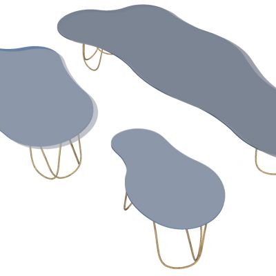 现代金属茶几边几