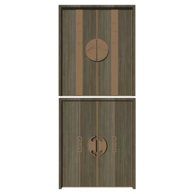 新中式实木衣柜橱柜柜门圆形把手