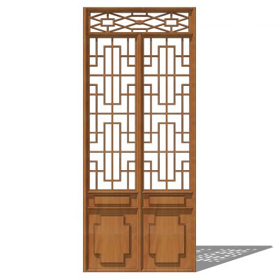 中式花格雕刻屏风隔断