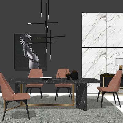 北欧现代轻奢餐桌