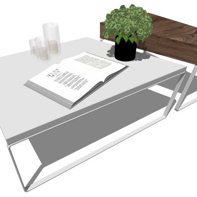 北欧现代金属实木茶几圆几边几摆件组合