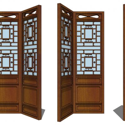 中式木花格屏风门扇