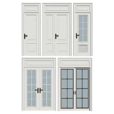 现代实木子母门组合