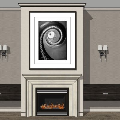 欧式法式壁炉火炉火焰电视背景墙