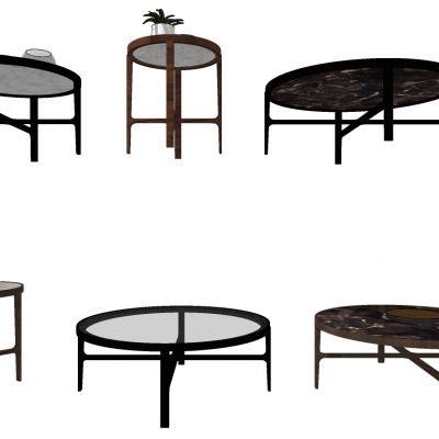 现代大理石圆茶几摆件