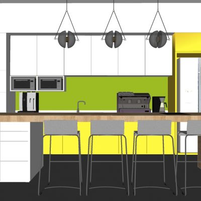 现代水吧吧台吧椅吊灯