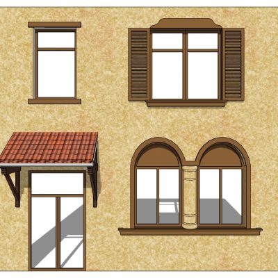 欧式建筑别墅窗窗户