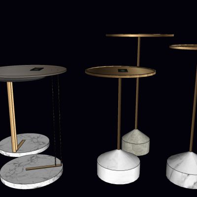 现代简欧式轻奢金属边几圆几灯几