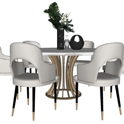北欧现代轻奢餐厅餐桌