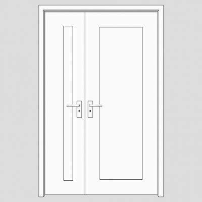 现代简约实木入户子母门防火门