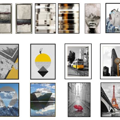 现代抽象人物城市装饰画挂画