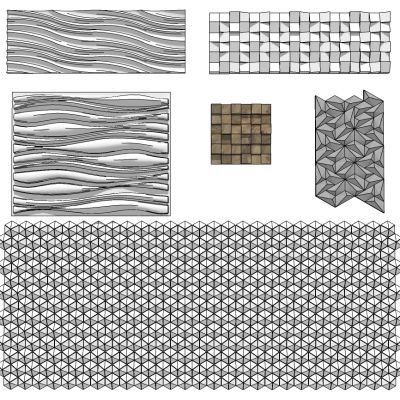 现代波浪凹凸肌理墙面凹凸造型